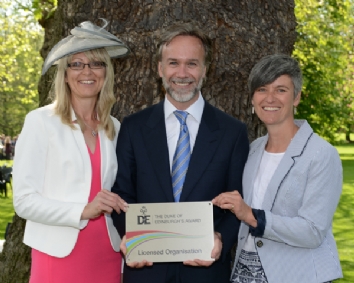 Gaynor and Debbie presented with plaque