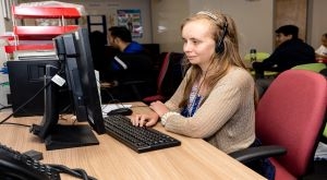 QAC student using a computer