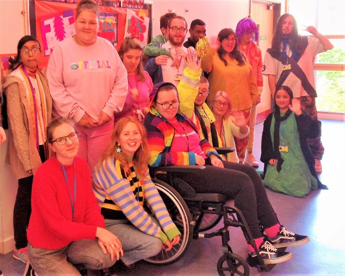PFL Orange staff and students wearing bright colours PFL Orange staff and students wearing bright colours