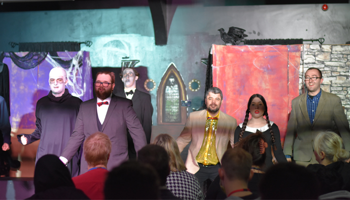 The Performing Arts group pictured during their Addams Family performance The Performing Arts group pictured during their Addams Family performance