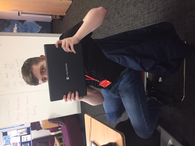 QAC Student Bradley pictured with his new Dynabook
