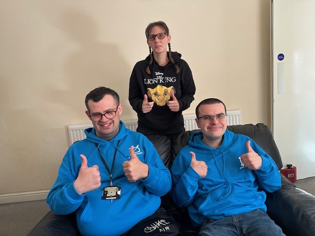 Image of Jack, Izzy and Adam smiling with their thumbs up Image of Jack, Izzy and Adam smiling with their thumbs up