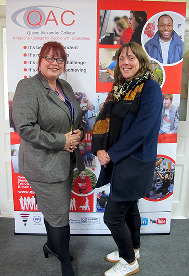 QAC Principal and Chief Executive Bev Jessop poses for photo with Birmingham Yardley Labour MP Jess Phillips
