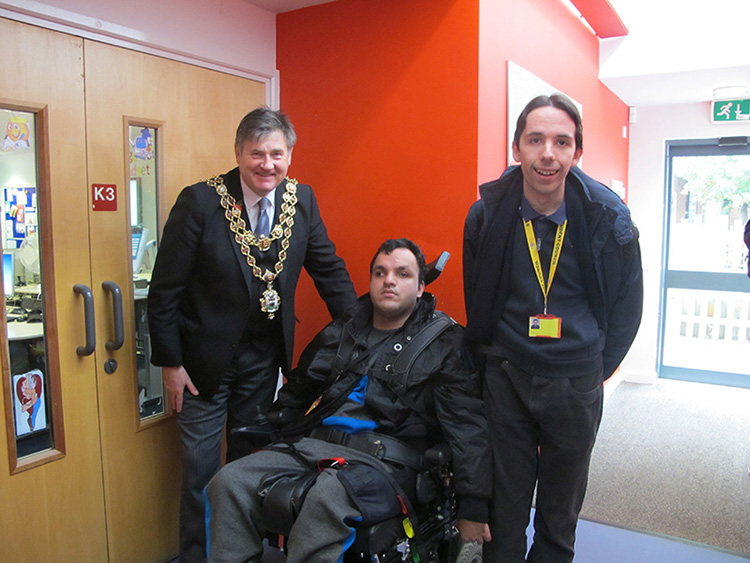 Lord Mayor with 2 IT students