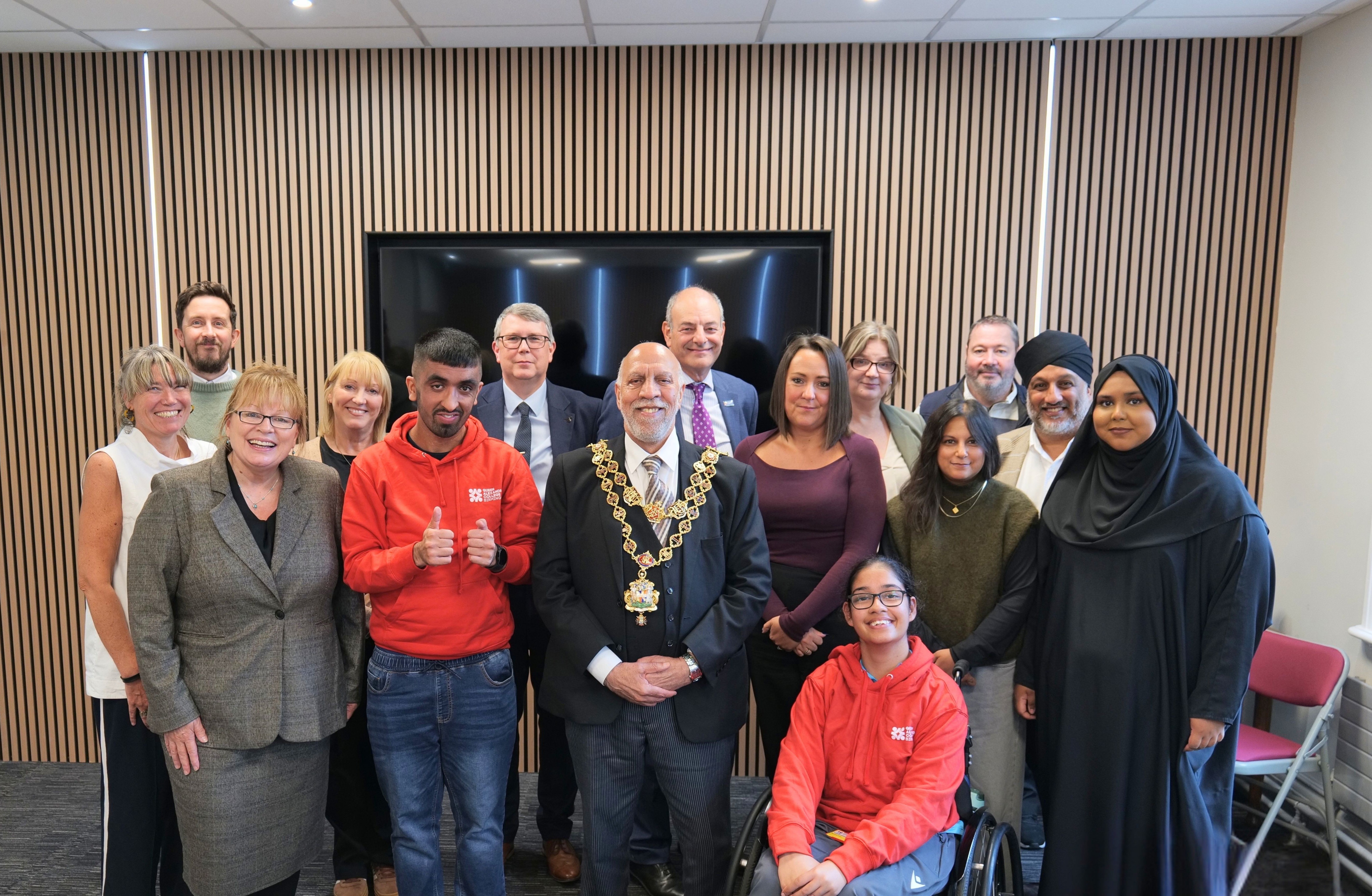 Team photo of staff with the Lord Mayor Team photo of staff with the Lord Mayor