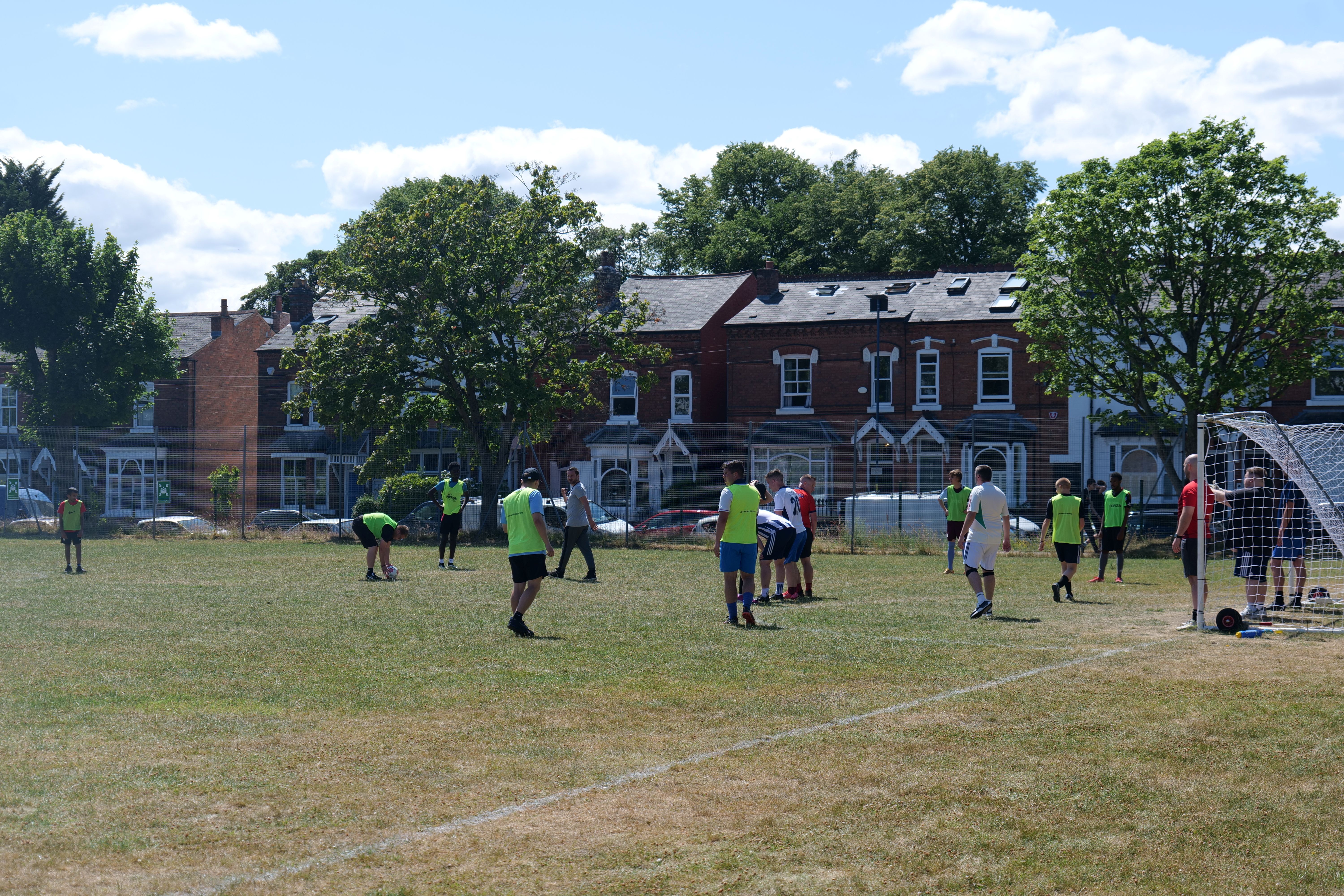 Image of the staff vs students football game
