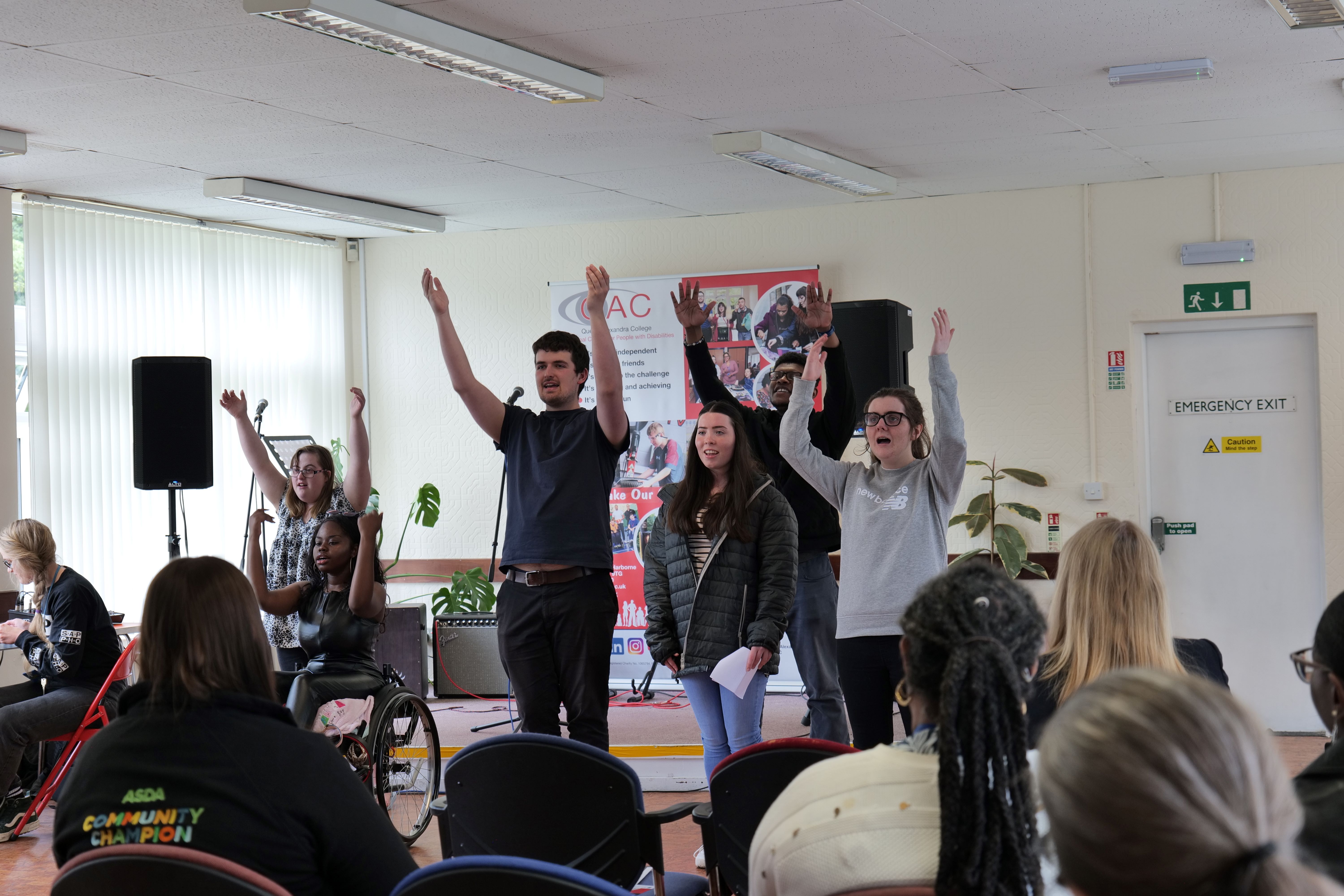 Performing arts students signing a medley