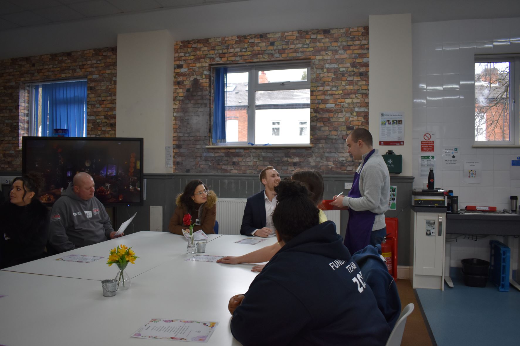 LEAP hospitality talking to corporate visitors
