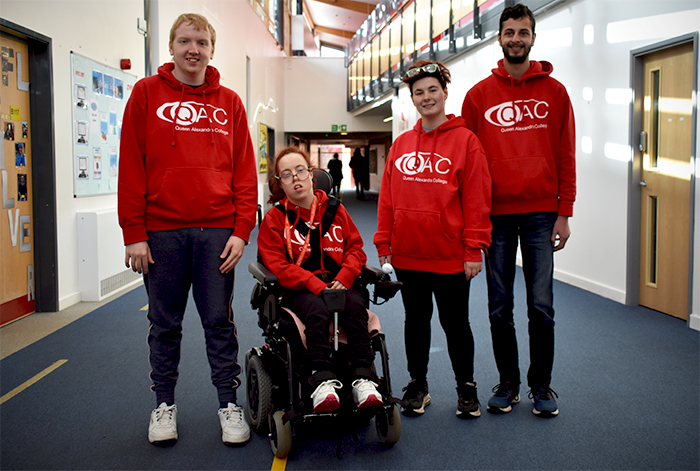 2022 Student Ambassadors group photo (From left to right: Luke, Cerys, Mel and Sarvesh)