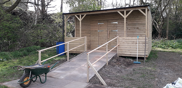 The shelter pictured after construction