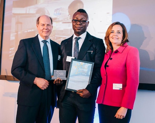 Zeph receiving his award