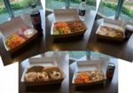 A selection of takeaway lunch options in boxes