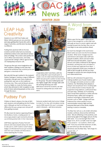 QAC Winter Newsletter 2020 Front Cover