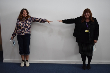 Jan and Bev pictured together at arm's length
