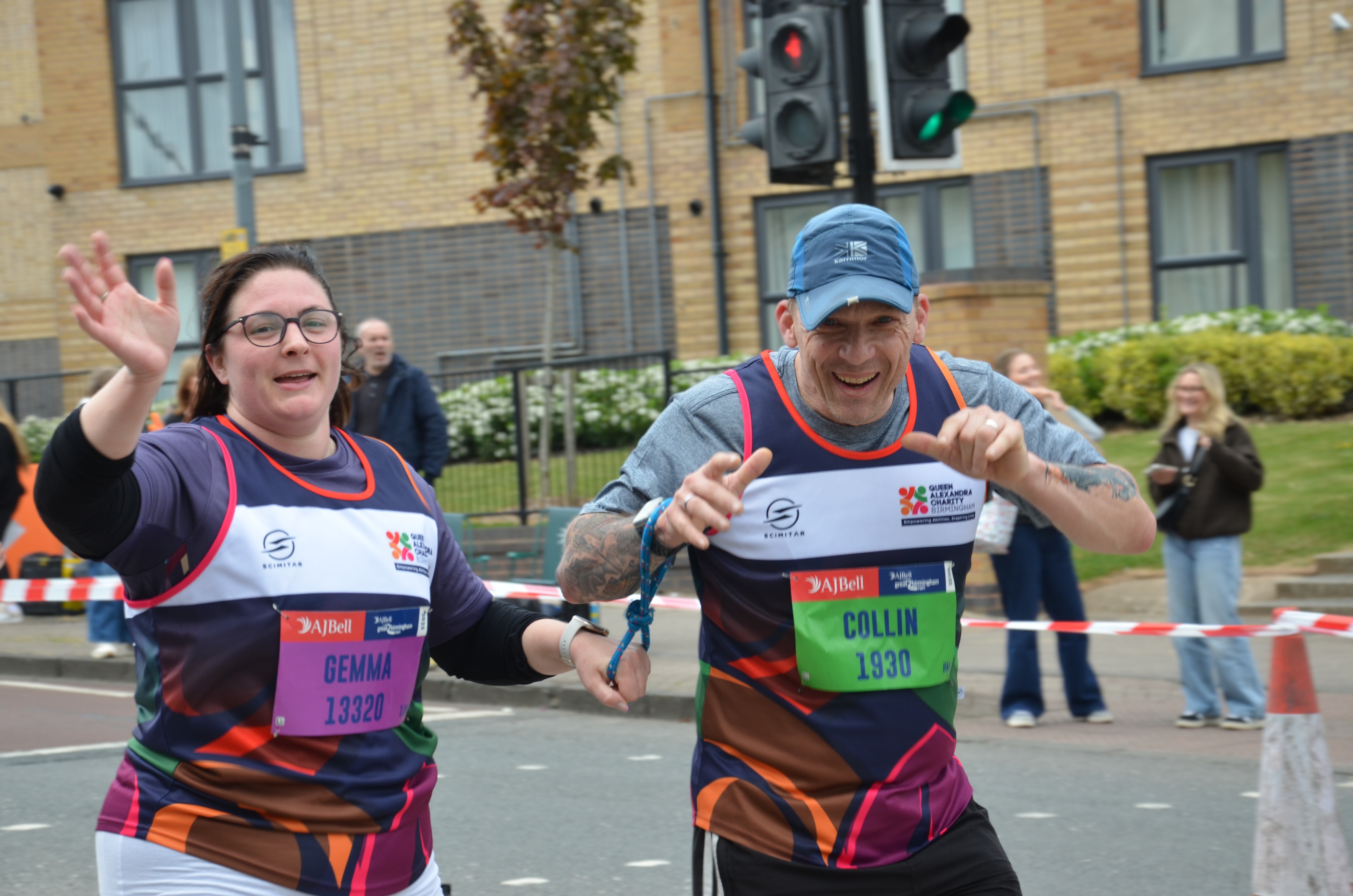 Colin and Gemma waving