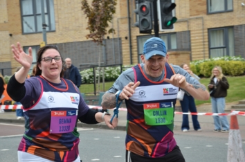 Colin and Gemma waving
