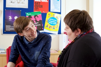 PSHE Therapist Gill Leno and student