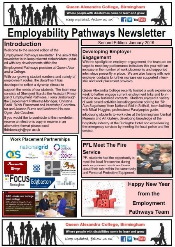 Employability Pathways Newsletter 2016
