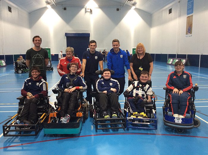 Powerchair Football Students and Staff photo