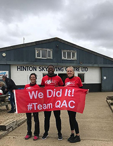 3 individuals who took on a Skydive in support of QAC